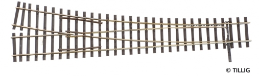 TILLIG 85343 - H0 Weiche rechts, Herzstückwinkel 11°, Länge 228 mm